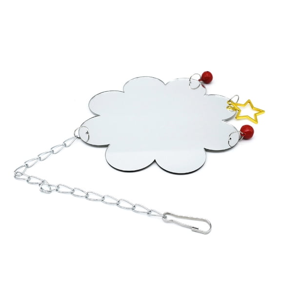 HeroNeo Chicken Toys for Hens with Mirrors Chicken Swing Mirror Toy with Bell Star for Chicks Roosters Large One Side Mirror