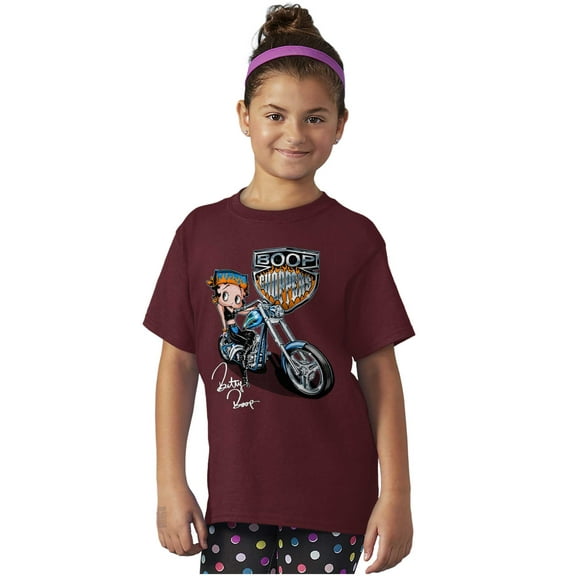 Biker Betty Boop Choppers Motorcycle Girls Kids T Shirt Tees Teen Brisco Brands XS