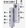 thumbnail image 3 of ORICO USB C Docking Station Dual Monitor,10 in 1 USB 3.0 C Hub Adapter Dual 4K HDMI VGA 3 USB 3.0, PD 100W, SD&TF, 3.5mm Audio, Gigabit Ethernet Type C Multiport Adapter for Laptop Windows Mac, 3 of 8