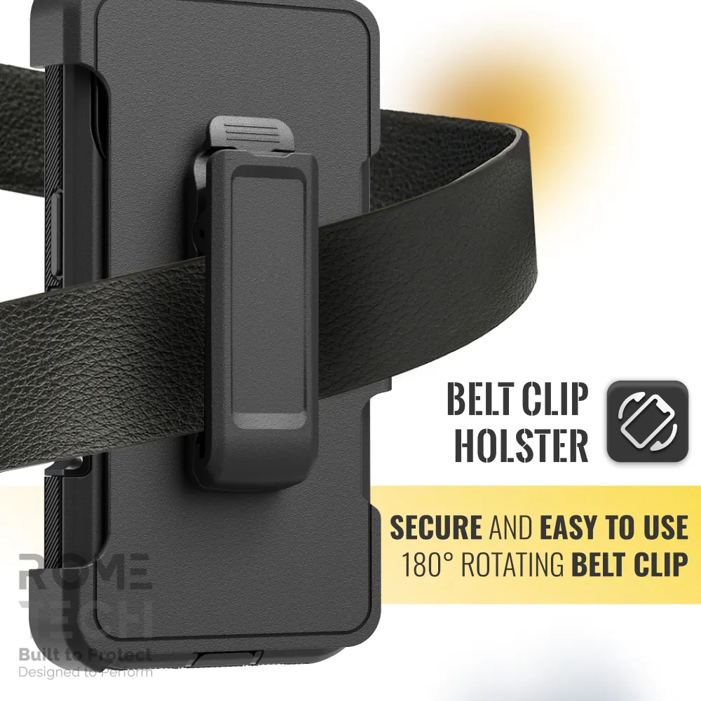 Defender Case for iPhone 17 with Belt Clip, Kickstand, Dual-Layer, 3 pack (Black/Orange, Black, Black/Blue)