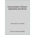 thumbnail image 1 of Pre-Owned Communication Criticism: Approaches and Genres (Hardcover) 0534141188 9780534141189, 1 of 1
