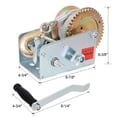 thumbnail image 3 of S-HOME 3500LBS Hand Winch, 32.8FT Blue Strap, Dual-Speed 4:1/2.4:1 Gear, Two-Way Ratchet for Trailer, Boat, ATV, 3 of 11