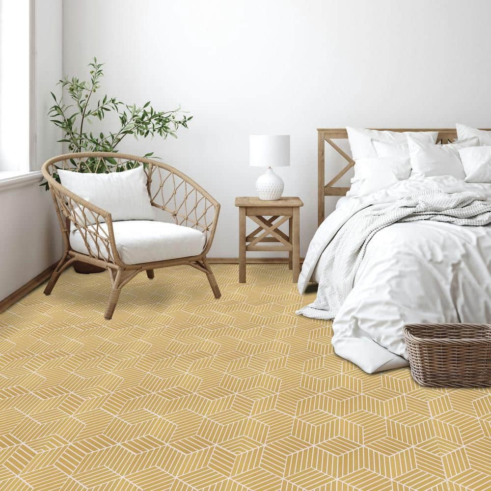 Depot Esh 12x12 Self Adhesive Vinyl Floor Tile - Latte - 20 Tiles/20 sq. ft.