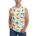 thumbnail image 3 of Uemuo Dinosaur Pattern Men's Sleeveless T-Shirt,Muscle Athletic Tank Top, Moisture-wicking Quick-dry Breathable Classic Tee Top for Gym Run Outdoor Sports-XX-Large, 3 of 8