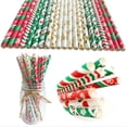thumbnail image 4 of AUGUSTINA Pailles à boire sur le thème de Noël jetables en papier biodégradable - Fournitures de fête multicolores, 4 of 5