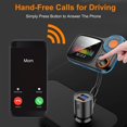 thumbnail image 3 of Adaptador Bluetooth para coche con transmisor FM inalámbrico Bluetooth 5.0, pantalla a color de 1.77", cargadores de coche dobles con carga rápida QC3.0 Rojo Verde 12-24V, 3 of 8