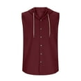 thumbnail image 4 of Busydd Mens Tank Top Beach Summer Solid Color Button Tank Tops for Men Casual Drawstring Sleeveless Hoodies for Men with Pocket S, 4 of 6