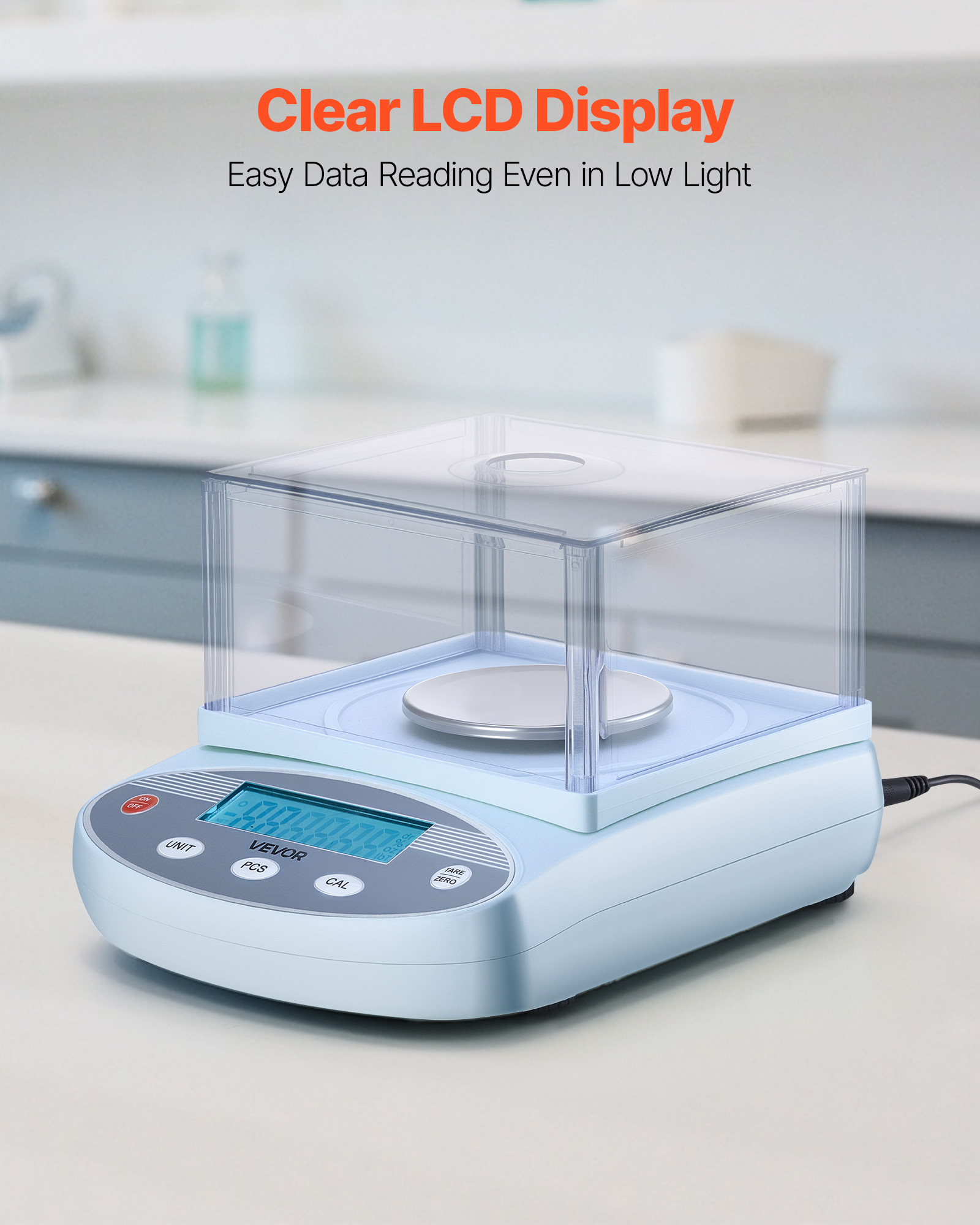 VEVOR Analytical Balance, 200 g x 0.001 g, High Precision Accuracy Lab Scale, 13 Units Electronic Digital Analytical Balance with Glass Draft Shield and Weighing Pan, for Laboratory Jewelry Pharmacy