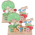 thumbnail image 3 of CIMAXIC Easter 2pcs Easter Table Sign Wooden Easter Letter Table Decor Spring Decor Centerpiece Tabletop Ornament,7.09"X3.86"X0.12", 3 of 4