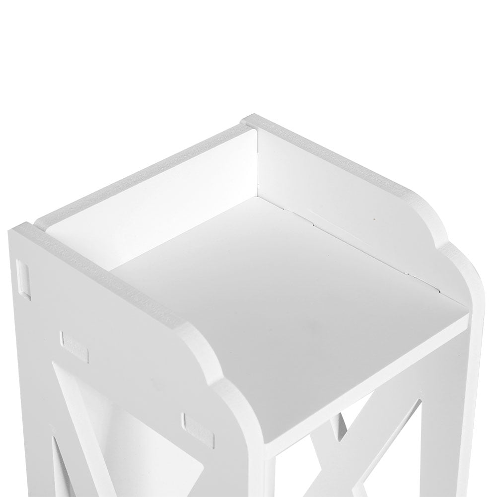 BIMZUC 31.5 inch Antique White Bathroom Floor Cabinet with Slim Wood-Plastic Storage Shelves and Drawers (80x15.5x15cm)