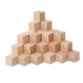 thumbnail image 3 of 50 piezas de bloques de madera, cubos pequeños, rompecabezas, manualidades, minijuegos cuadrados para aula. marrón, 3 of 9