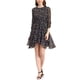 thumbnail image 2 of Vestido Floral de Mujer INSPIRE CHIC con Mangas Fruncidas y Smock M Azul Marino, 2 of 6