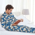 thumbnail image 6 of Sikiie Swan Birds Mens Pajama Set, Soft Warm Long Sleeve Sleepwear, Cozy Button-Down Pjs for Men-XX-Large, 6 of 7