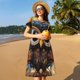thumbnail image 4 of Easygdp Quirky Owl With Glasses para Vestido Transpirable de Mujer, Vestido Suelto de Manga Corta con Pliegues y Bolsillos para el Verano, 4 of 6