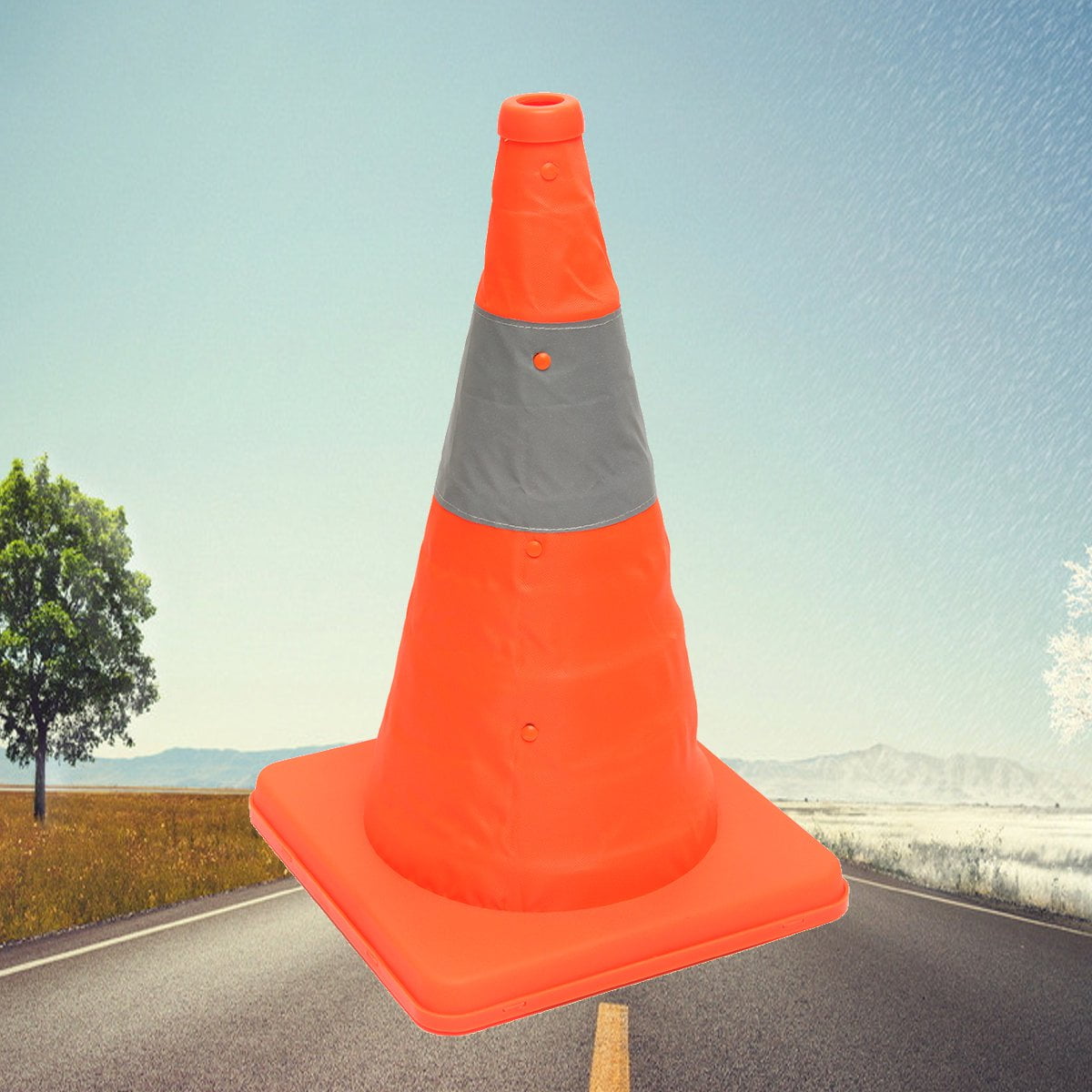 1/4PCS Traffic Cones Slim Fluorescent Reflective Road Safety Parking