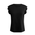 thumbnail image 5 of SNKSDGM Female Linen Tank Tops for Women Summer Ribbed Tank Tops for Women Women's Fashion Casual Short Sleeved T Shirt Round Neck Solid Color Loose Top Vest S, 5 of 8