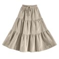 thumbnail image 6 of Ihhxva Pleated Skirt for Women Velvet Tiered Long Drawstring Maxi Elastic Waist Winter Holiday Gathering S-2XL, 6 of 9