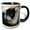Black/White, variant on 3drose, Madagascar,vakona Lodge, Lemur Island. Black and White Ruffed Lemur., 11oz Two-tone Yellow Mug