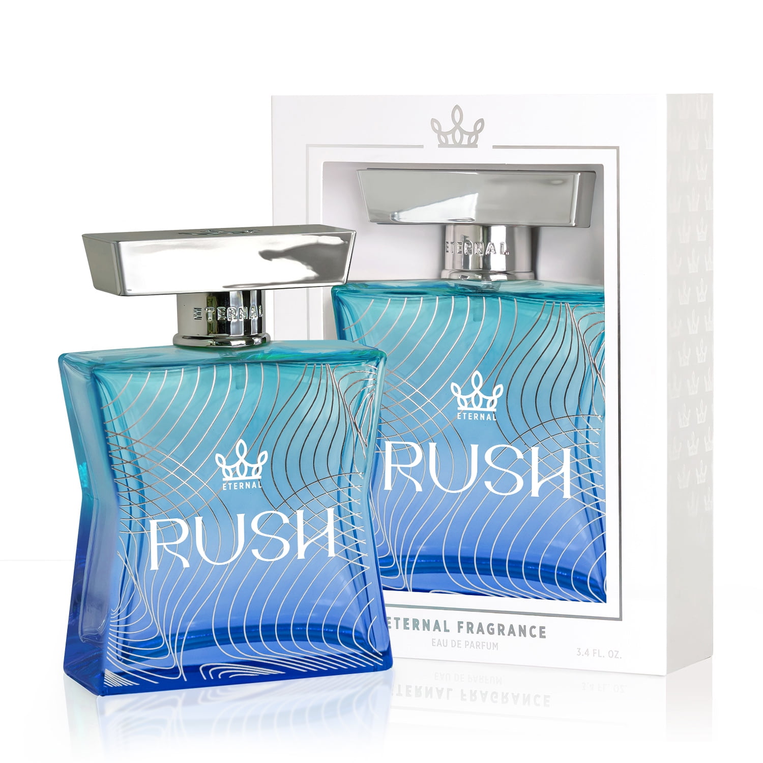 Eternal Fragrance RUSH, Fresh Aquatic Citrus, Soft Woods Eau de Parfum, Inspired by Acqua Fresh D. Gio.  Cologne for Men, 3.4 oz (100ml) Spray