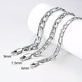 thumbnail image 4 of PROSTEEL Stainless Steel Figaro Chain Necklace 6mm 20 Inches Silver Birthday Valentines Day Jewelry Gift for Men Women Adults Age, 4 of 7