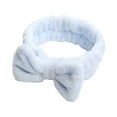 thumbnail image 2 of Thinsont Coral Velvet Head Band Cute Portable Elegant Bowknot Makeup Face Washing Women Headband Headwear Birthday Gift Light Blue, 2 of 6