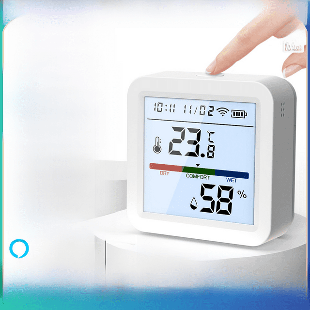Detector de temperatura y humedad inteligente con wifi/zigbee de Graffiti, sensor inalámbrico de temperatura y humedad con batería para el hogar