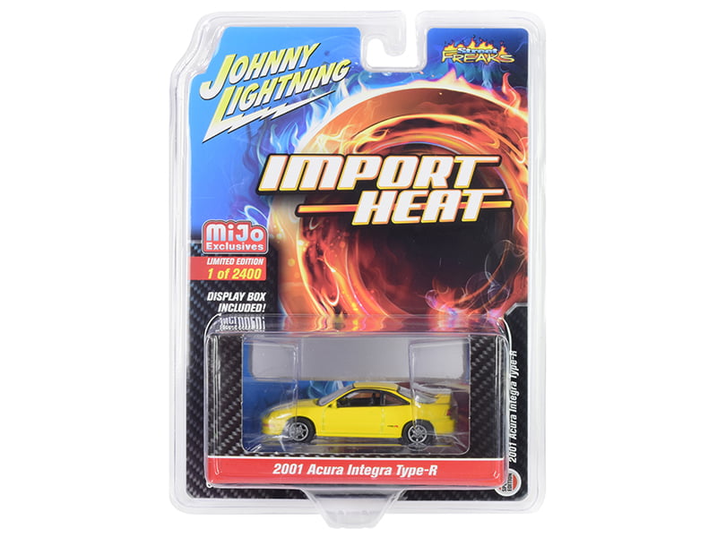 1/64 Johnny Lightning IMPORT HEAT 2001 Acura Integra Type R Yellow JLCP7251 