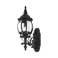 thumbnail image 4 of Livex Lighting 7506-14 Frontenac Traditional 1-Light Outdoor Wall Lantern with Clear Beveled Glass Shades, 8" x 4.75" x 8", Black, 4 of 7