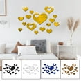 thumbnail image 3 of Moocorvic Silver Wall Decor for Living Room, 3D Heart Shape Mirror for Wall Decor Mirror Wall Stickers for Bedroom Living Room Decoration 16Pcs a Set,, 3 of 3