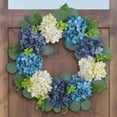 thumbnail image 6 of Hydrangea Wreath for Front Door, Flower Wreaths Floral Large 16" Blue White Hanging Spring Summer Wreaths Farmhouse Wreath, 6 of 7