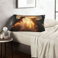 thumbnail image 6 of Sikiie Castle Cool Fire Dragon Print Plush Pillow Cover, Wrinkle-proof and Stain-resistant Pillow Protector without Pillow Core, Home Decoration-14"x20", 6 of 6
