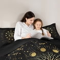 thumbnail image 5 of Homewish Boho Life Tree Queen Comforter Set for Teens, Black Gold Galaxy Bedding Sets, Psychedelic Constellations Reversible Bedding Comforter Set, Microfiber Bedroom Decor, 3-Piece, 5 of 8