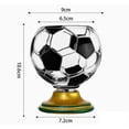 thumbnail image 3 of Vaso de vidrio con forma de balón de fútbol y base de trofeo, vidrio transparente, para cerveza, agua, cócteles, fanáticos del deporte, noche de juegos, regalo para entusiastas del fútbol., 3 of 5