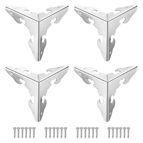 30x30x30mm Metal Box Corner Protectors Electroplated Silver Tone 10 Pack