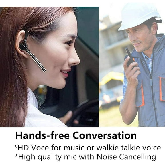 Walkie Talkie Bluetooth Headset, Bluetooth Earpiece with Noise Cancelling Mic, Compatible RT-470X BaoFeng Kenwood Quansheng Radios uv-k5 uv-5r & More.