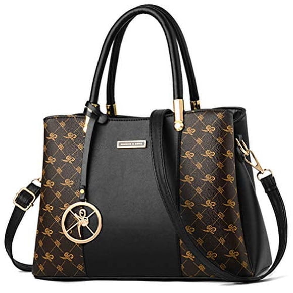 Bolsos KURGOOL para Mujer Bolso de Hombro Negro 11.81L * 8.27H * 5.12W inches
