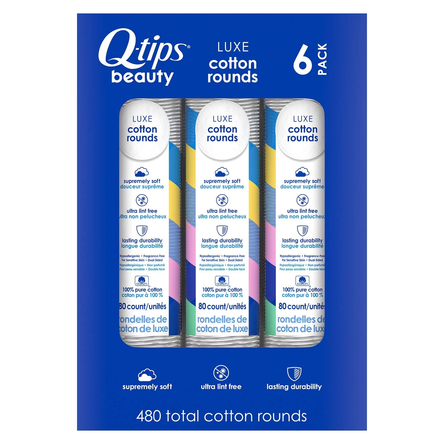 Q Tips Beauty Cotton Rounds 80 Count Pack Of 6 Walmart Com Q Tips Beauty Cotton Rounds 80 Count Pack Of 6 Walmart Com