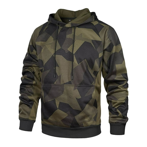 Pisexur Men's Hoodies Fashion Camouflage Hooded Sweatshirt Drawstring Long Sleeve Shirt Casual Loose Oversized Hoodie Pullover Tops T Shirts