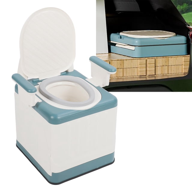 Toilette Portable Pliante pour Adultes, Commode de Chevet Gain de Place Forte Capacité de Charge pour Extérieur
