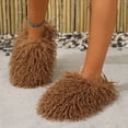 thumbnail image 3 of Women's Curly Furry Slippers, Indoor Thermal Cozy Fuzzy Shoes, Warm Bedroom Floor Plush Slippers With Non-slip Sole, 3 of 8
