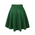 thumbnail image 2 of Made by Johnny Women's Basic Versatile Stretchy Flared Casual Midi Skater Skirt S GREEN, 2 of 6