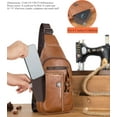 thumbnail image 3 of BULLCAPTAIN Bolso Bandolera de Cuero Genuino para Hombre: Elegante Mochila Cruzada en el Pecho con Soporte para Teléfono Móvil y Cadena, 3 of 14