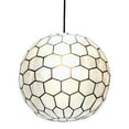 thumbnail image 4 of Creative Co-Op Capiz Honeycomb Ceiling Light, 4 of 7