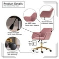 thumbnail image 5 of Home Office Velvet Fabric Swivel Chair, Adjustable Height Chair with Gold Metal Legs and Ergonomic Backrest, Perfect in Living Room, Dining Room, Home and Office, 22.8"wx24.8"dx33.9"h, Pink, 5 of 7