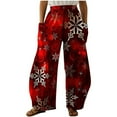 thumbnail image 2 of Pntutb Pantalones sueltos casuales vintage con estampado navideño para mujer Pantalones de pierna ancha casuales Pantalones Pntutb Pntutb-6602, 2 of 5