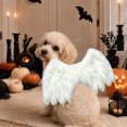 thumbnail image 5 of White Angel Wings Dog Costume, Medium Pet Christmas Dress Up, Adjustable Plush Strap Outfit with 53cm Wing Length for Photo Party, 5 of 10