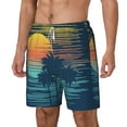 thumbnail image 2 of Balery Palm Trees Mens Swim Trunks Swim Shorts for Men Quick Dry Inseam Beach Shorts with Compression Liner Pocket-Small, 2 of 9
