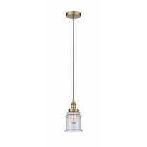 616-1PH-AB-G184-Innovations Lighting-Canton - 1 Light Mini Pendant In Industrial Style-11 Inches Tall and 6 Inches Wide-Antique Brass Finish-Seedy