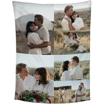 Custom Blanket, Personalized Throw Blanket, Customized Blankets with Photo Text Collage, for Family Friends Kids Birthday Wedding Christmas Personalized Gifts, 1 photo 80x120cm