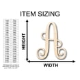 thumbnail image 2 of Unfinished Wood Monogram A Shape - Craft - up to 46" DIY 20" / 1/4", 2 of 3